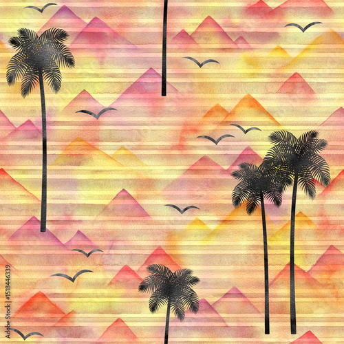 Watercolor seamless pattern...