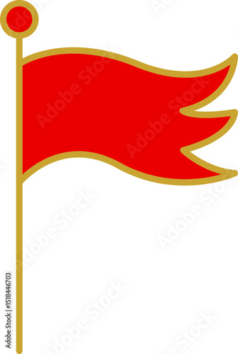 Royal flags icon set. Medieval banners and trophy luxury fantasy empty flags, medieval battle flag. Hanging fabric royal banner, pennant mockup, castle wall flags vector illustration.