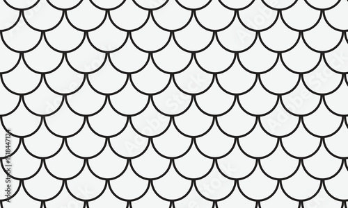 abstract simple black fish scale pattern on grey can be used background.