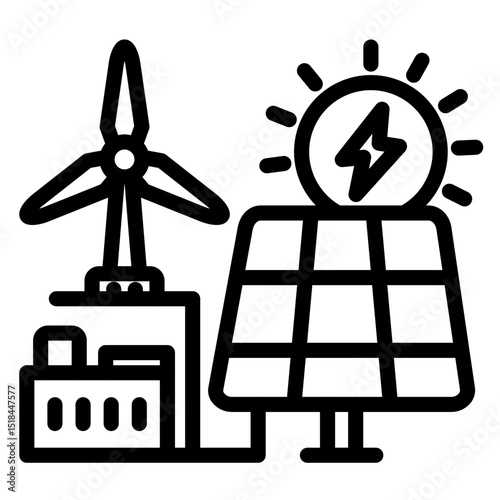 Renewable Energy vector style icon