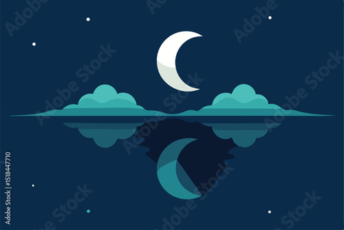 moon and stars on the sea