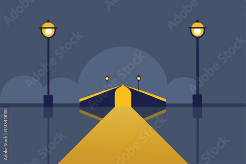 street lights in the night