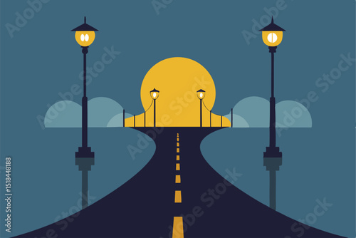 street light in the evening