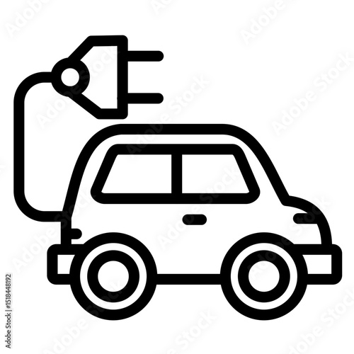 Electric Vehicle vector style icon