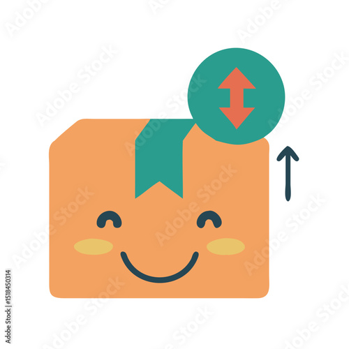 Happy parcel icon representing logistics and last mile delivery joy