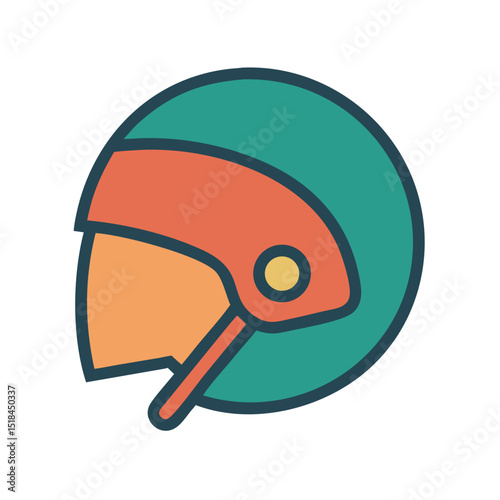 Helmet with logo icon representing logistics and last mile delivery safety