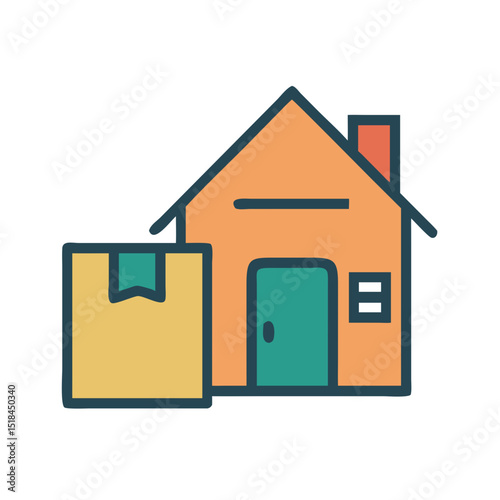 Home delivery concept icon representing logistics and last mile delivery service