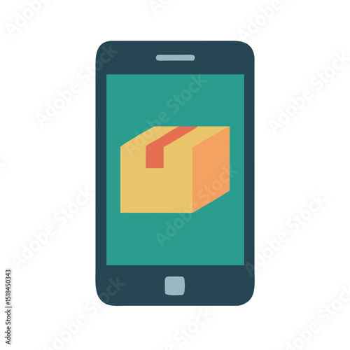 Mobile app delivery icon representing logistics and last mile delivery convenience