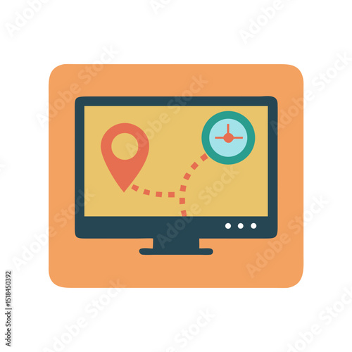 Real-time tracking screen icon representing logistics and last mile delivery oversight - 2