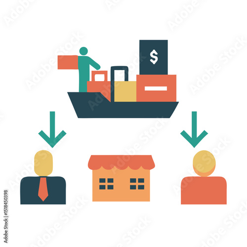 Small business shipping icon representing logistics and last mile delivery services
