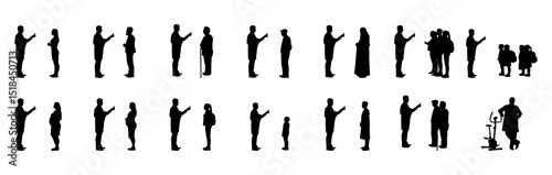 A doctor is advising a patient using a smartphone vector set