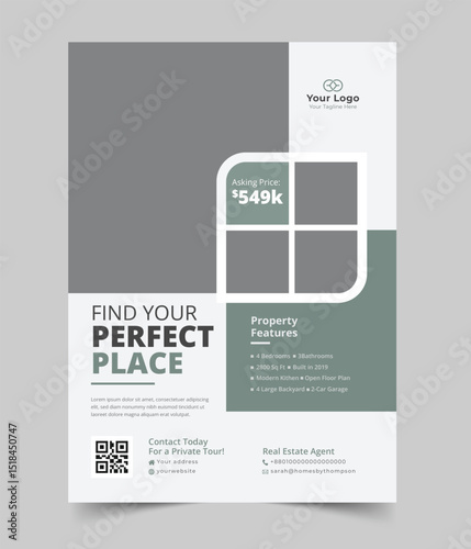 Real Estate Business Flyer Template, Property Sale Flyer Design