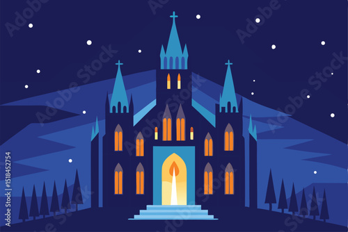 church in the night