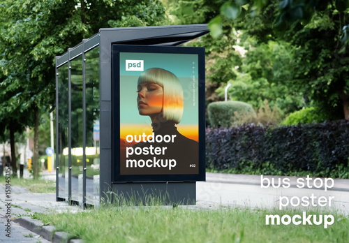 A bus stop poster mockup