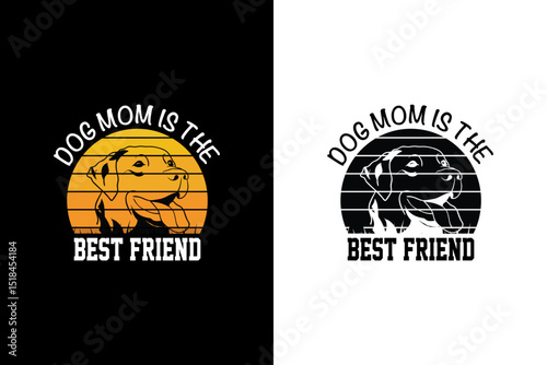  Dog lover mom t-shirt design template