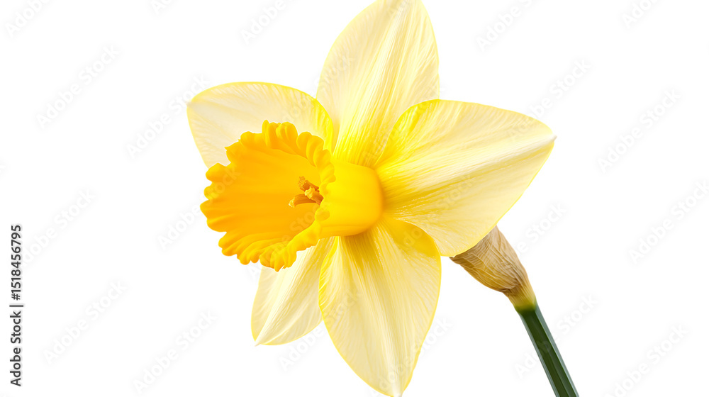 Fototapeta premium yellow daffodil isolated on white