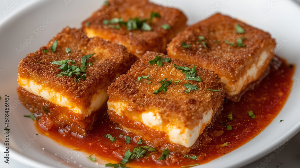 Traditional Mozzarella in Carrozza with Golden Crispy Crust Traditional Mozzarella in Carrozza with Golden Crispy Crust