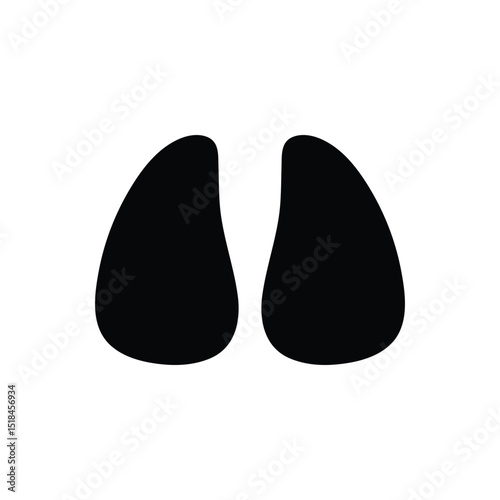 One cow paw print silhouette icon vector flat design.