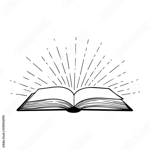open book on white background