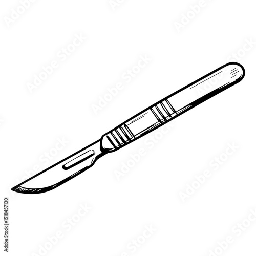 Silhouette of a Surgical Blade – Medical Scalpel Illustration

