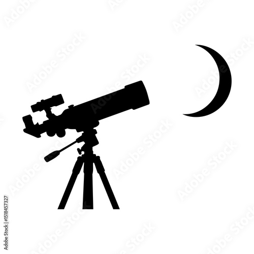 Silhouette of a Telescope Aimed at the Sky – Astronomy and Stargazing Equipment

