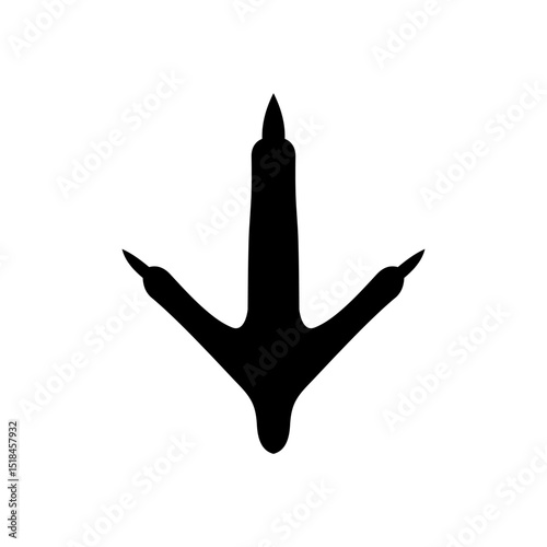 One grouse footprint silhouette icon vector flat design.