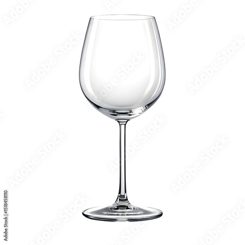 Pristine Empty Wine Glass for Elegant Design Elements
