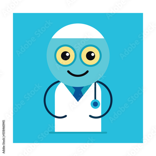 Emoticon Dressed as a Doctor with Stethoscope