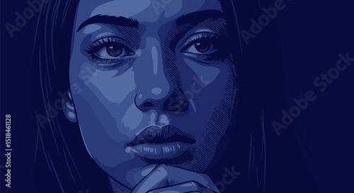 person with a thoughtful or contemplative expression