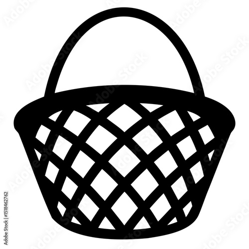Basket shape icon black vector silhouette without background