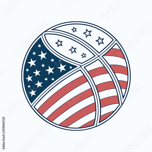 Red White Blue Fireworks and Party Items Set | USA Independence Day Vector Icons