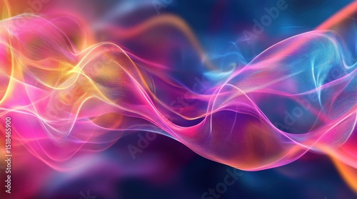 Dynamic energy waves flowing abstractly in vibrant colors studio