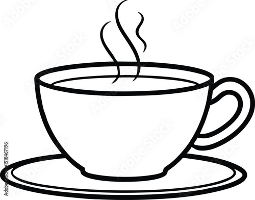 Hot coffee cup with steam, a perfect morning beverage