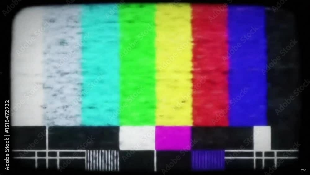 Static Bars Pattern Texture Horizontal colored static bars on a black background with glitch and ...