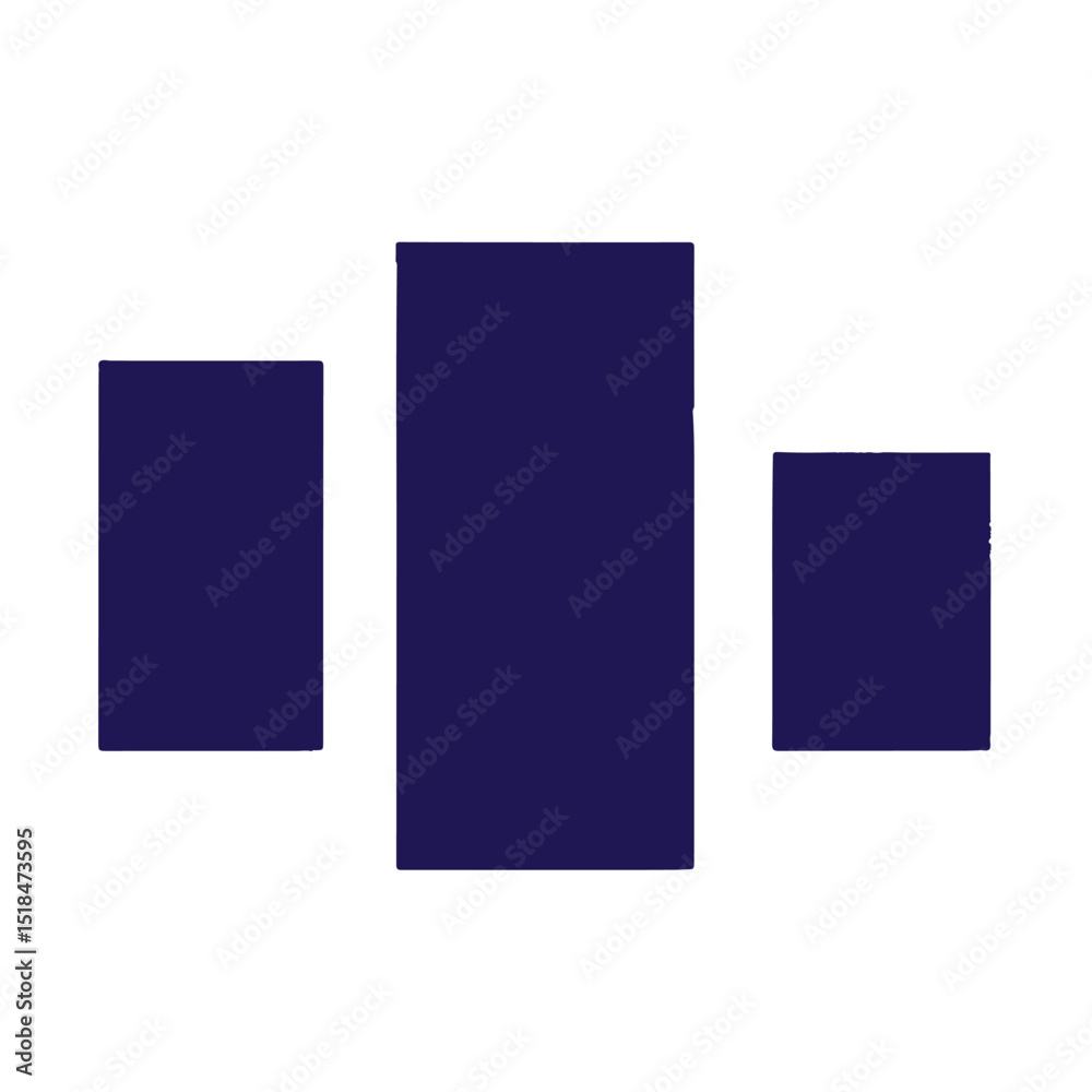 Abstract dark blue rectangular bar chart graphic Abstract dark blue rectangular bar chart graphic