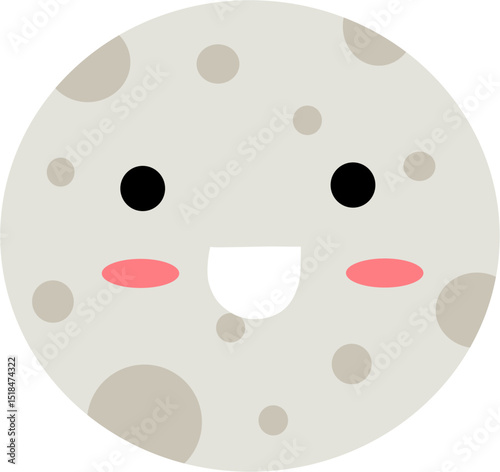 Cute doodle grey moon 8