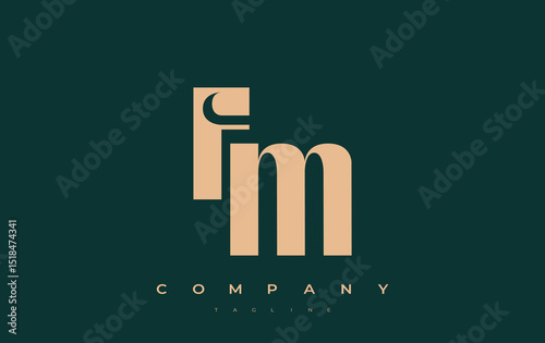 FM Abstract Geometric Logo Design. Modern and elegant logo design with simplistic typography elements, showcasing branding excellence.