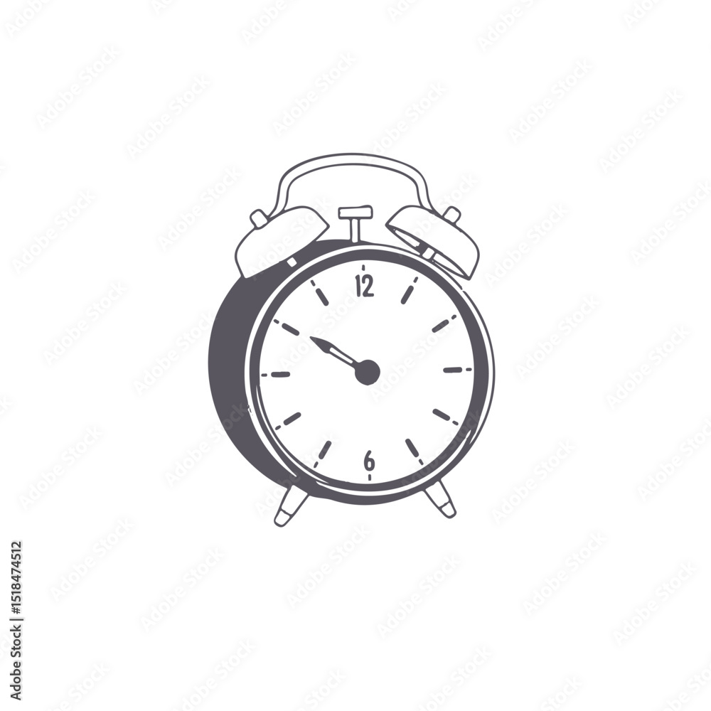 Classic alarm clock illustration time management concept Classic alarm clock illustration time management concept