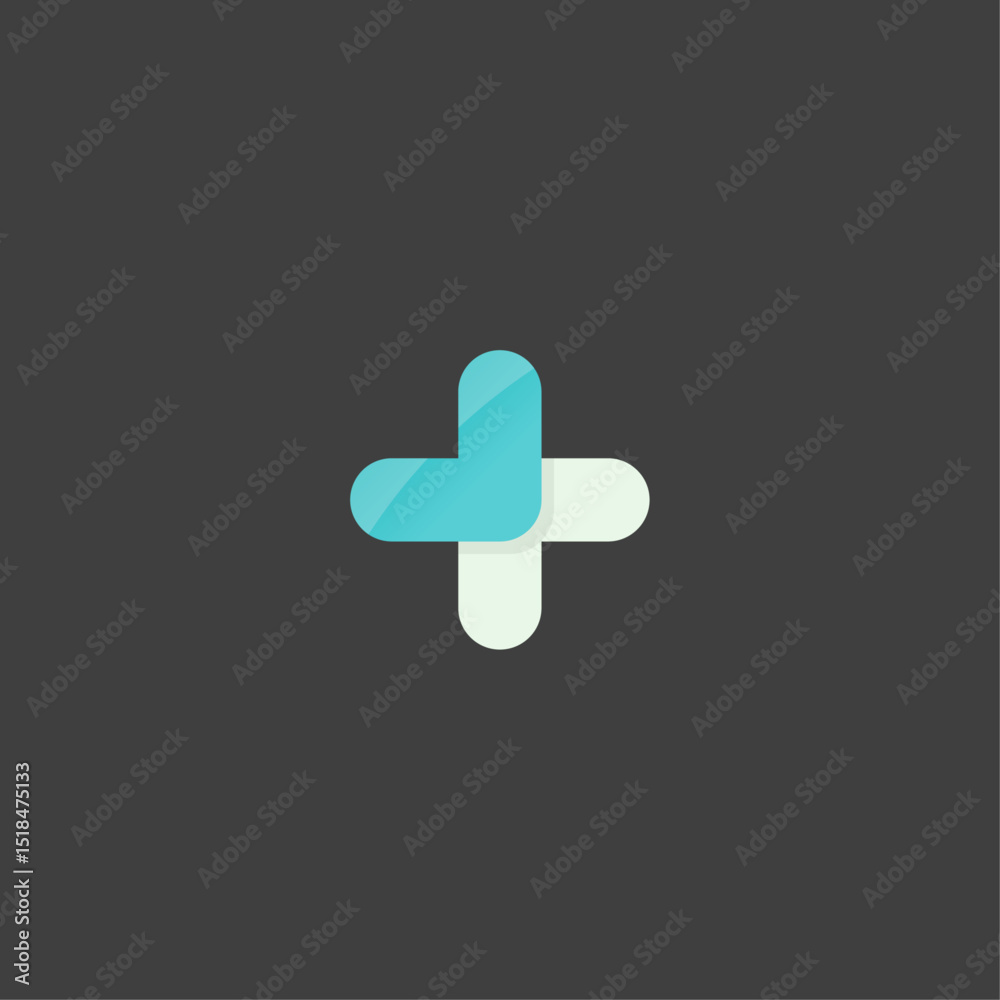 Fototapeta premium Medical symbol icon logo flat vector design