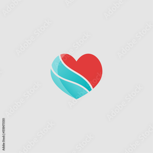 Heart icon logo flat vector design