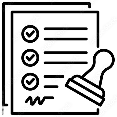 Attestation Line Icon