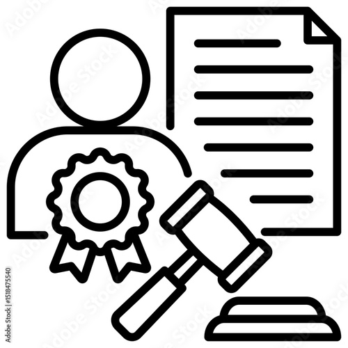 Authoritative Line Icon