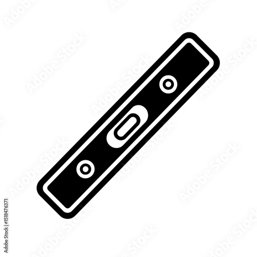 hand drawn illustration of a spirit level tool with bubble indicator. Concept of precision measuring tool for alignment - construction - renovation