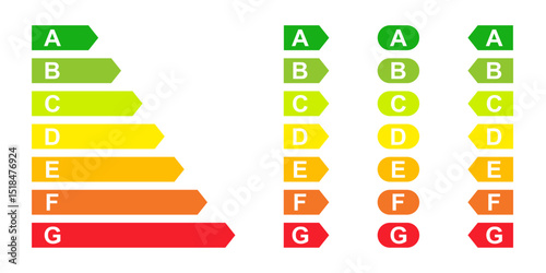 Energy efficiency rating concept. Energy efficiency scale. Vector illustration