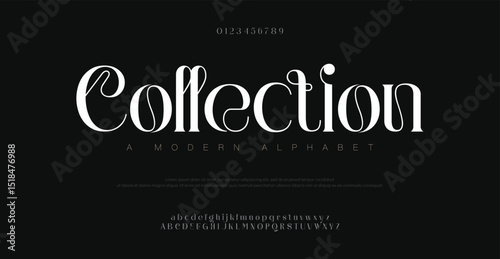 Elegant classic luxuries alphabet letters logo font and number Lettering Minimal Fashion Typography decoration fonts for branding wedding logo vector illustration