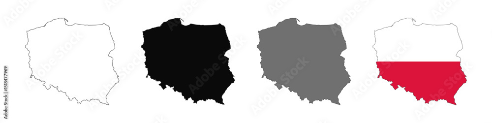 Obraz premium Poland map on a white background. Cartographic map of Poland country. Vector
