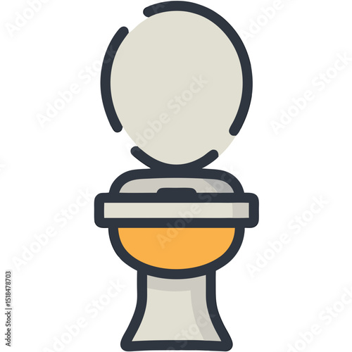 Toilet Icon: Clean and Modern Bathroom Fixture Illustration