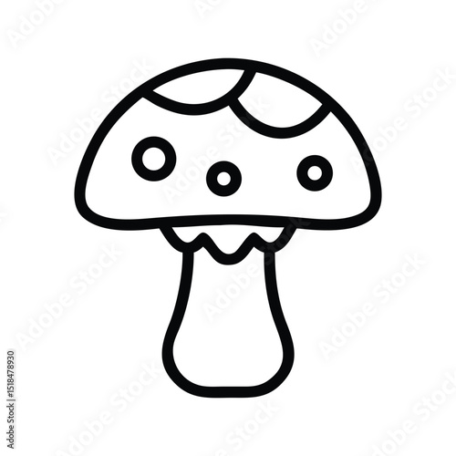 mushroom line art icon vector illustration