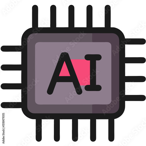 AI Chip Illustration: Artificial Intelligence Technology Concept