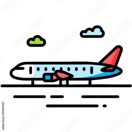 Airplane Icon: Modern Flat Vector Illustration